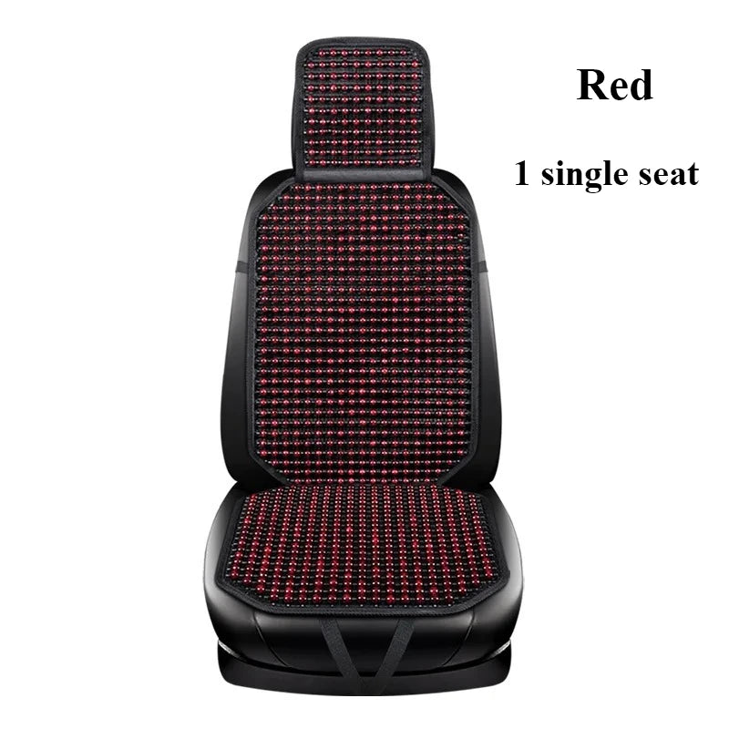 Wooden Bead Car Seat Cushion – Breathable Massage Support Pad for Driver Seat, All-Season Ventilated Back Rest Cover | Lonoma