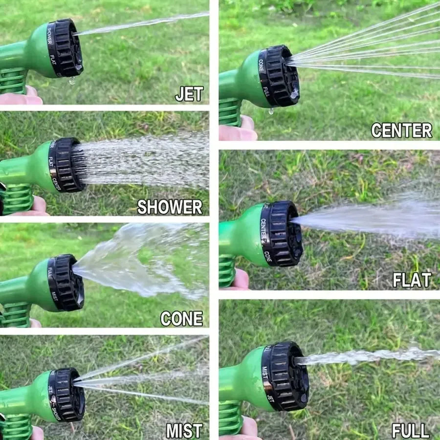 Expandable Garden Hose 25-200 ft with 7-Function Spray Nozzle, Lightweight Retractable Water Hose for Lawn, Patio, Car Wash & Pet Bath | Lonoma