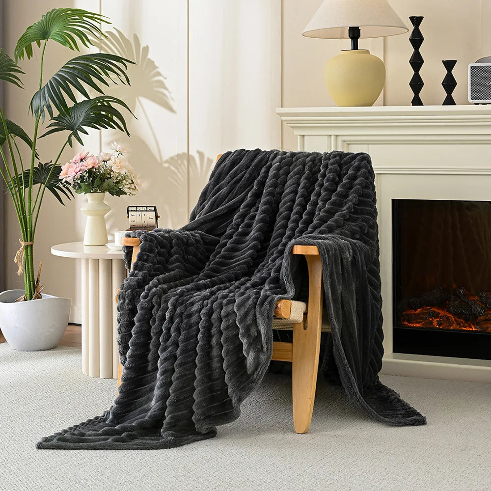 Ultra Soft Coral Fleece Throw Blanket Plush Cozy Warm Bed Sofa Cover Double Sided Fluffy All Season Lightweight Comfort Blanket | Lonoma