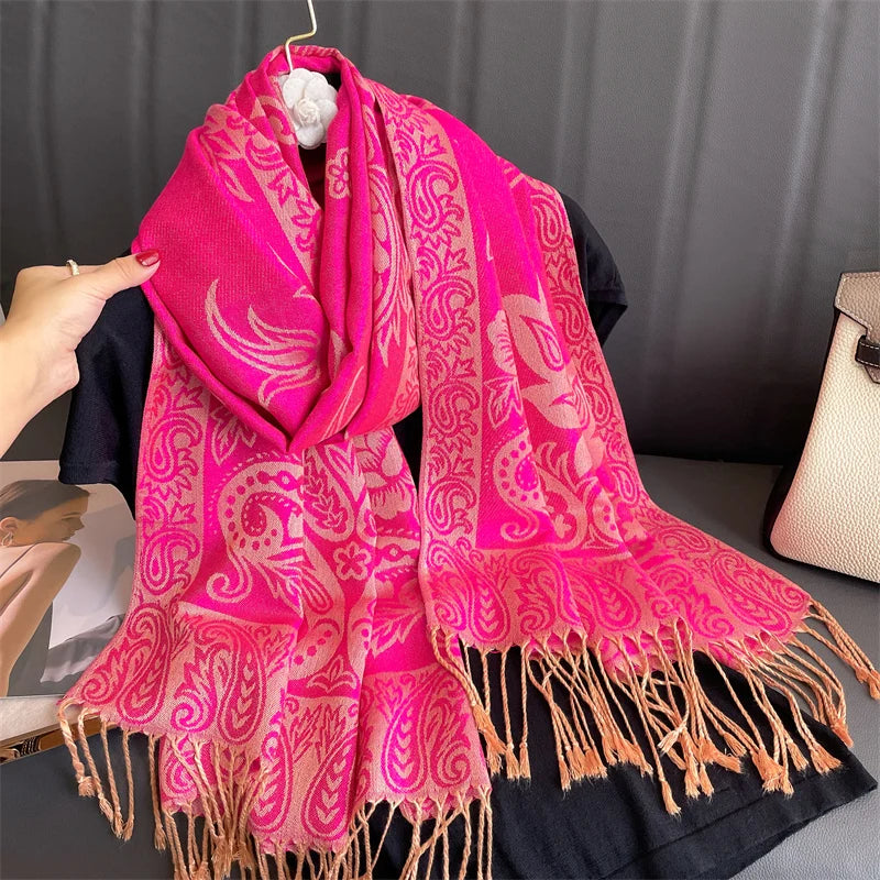 Soft Cashmere-Feel Scarf for Women – Warm Oversized Pashmina Wrap Shawl for Fall Winter Layering | Lonoma