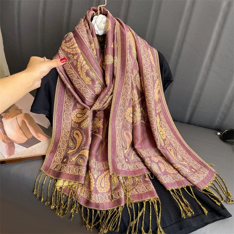 Soft Cashmere-Feel Scarf for Women – Warm Oversized Pashmina Wrap Shawl for Fall Winter Layering | Lonoma