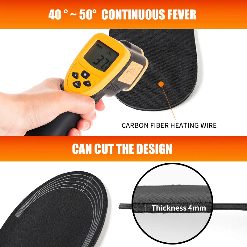 USB Rechargeable Heated Insoles for Boots and Shoes – Winter Foot Warmers for Outdoor Activities, Cold Weather Sports | Lonoma