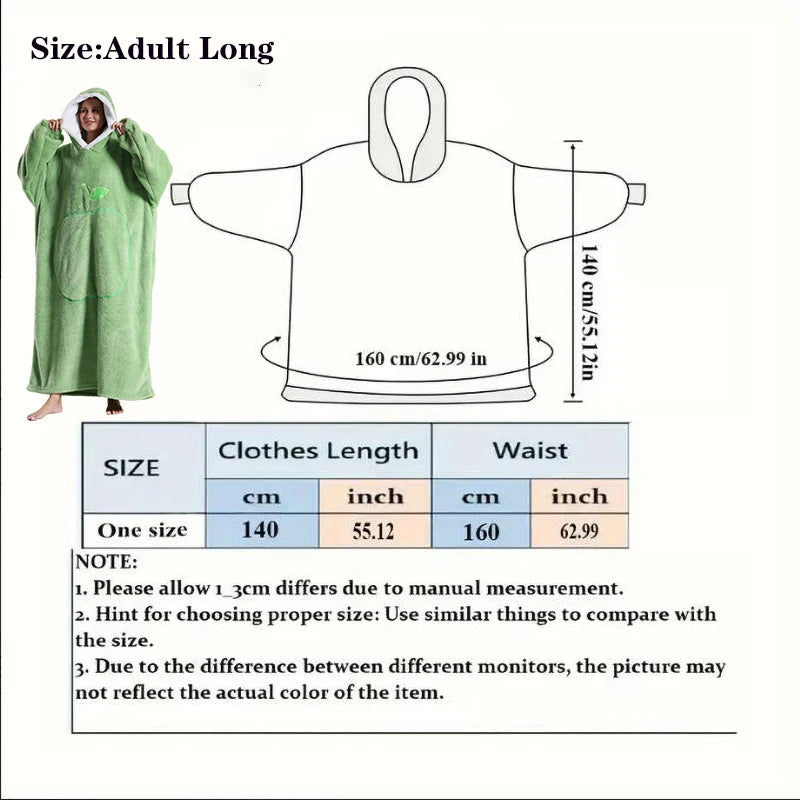 Oversized Hooded Blanket with Sleeves 55 in Sherpa Fleece Wearable Throw for Adults Women Men Cozy Loungewear for Couch | Lonoma