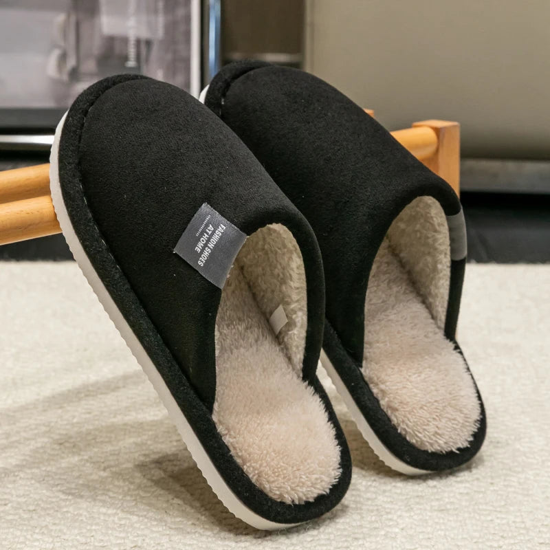 Winter pantoffels - Huishoudelijke binnenpantoffels voor heren Herfst en winter Huisvloer voor gasten Lichtgewicht, stil, antislip suède schoenen voor koppels