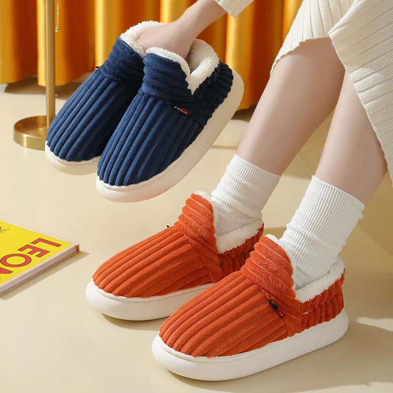 Plush Slippers for Women Men Indoor House Shoes Fuzzy Faux Fur Slip-On Soft Sole Winter Warm Cozy Footwear Home Bedroom Slides | Lonoma