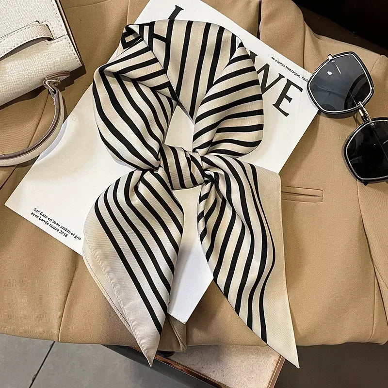 Square Silk Scarf for Women with Printed Design for Hair Neck or Handbag Accent Accessory | Lonoma