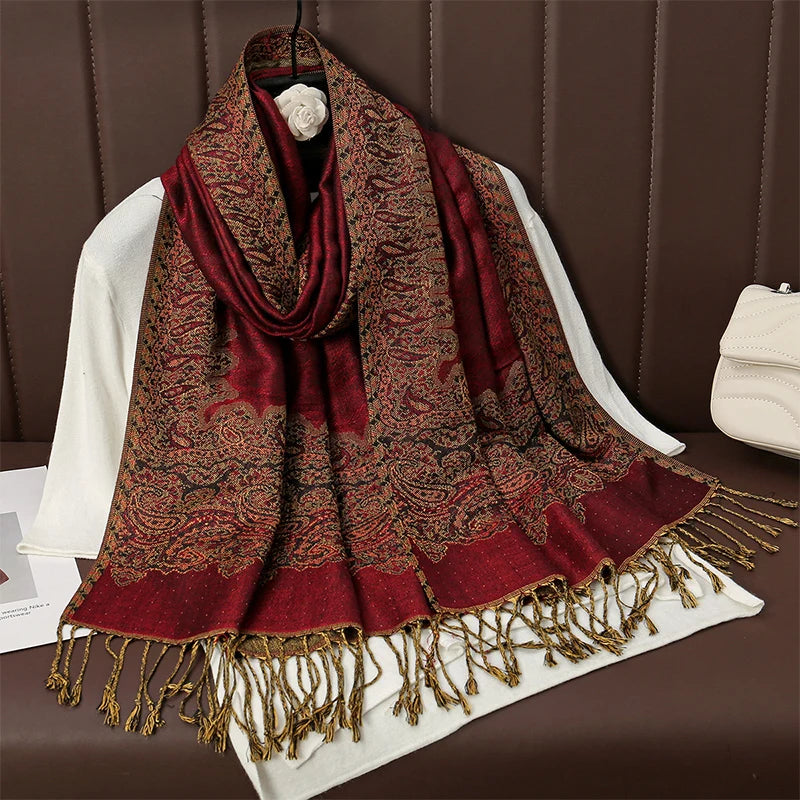 Soft Cashmere-Feel Scarf for Women – Warm Oversized Pashmina Wrap Shawl for Fall Winter Layering | Lonoma