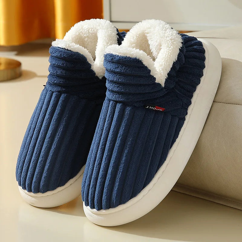 Plush Slippers for Women Men Indoor House Shoes Fuzzy Faux Fur Slip-On Soft Sole Winter Warm Cozy Footwear Home Bedroom Slides | Lonoma