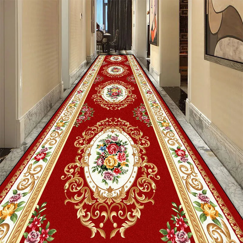 Runner Rug Anti-Slip Polyester Hallway Mat for Entryway Living Room Bedroom Kitchen Stairs Printed Pattern Washable Various Sizes | Lonoma