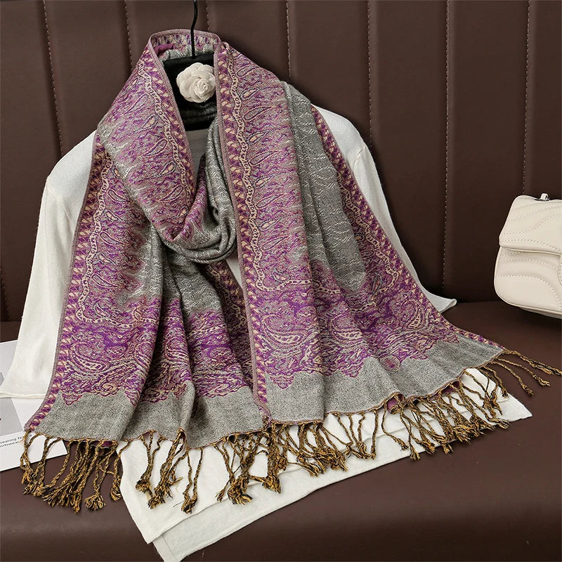 Soft Cashmere-Feel Scarf for Women – Warm Oversized Pashmina Wrap Shawl for Fall Winter Layering | Lonoma