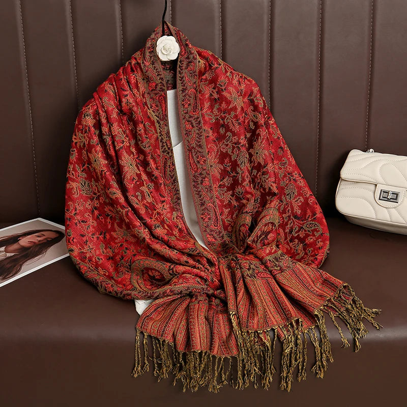 Soft Cashmere-Feel Scarf for Women – Warm Oversized Pashmina Wrap Shawl for Fall Winter Layering | Lonoma