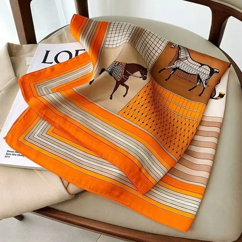Square Satin Scarf Neck Wrap Hair Tie Headband for Women 27.5 × 27.5 Inches Animal Print Multiway Accessory Fashion Bandana | Lonoma