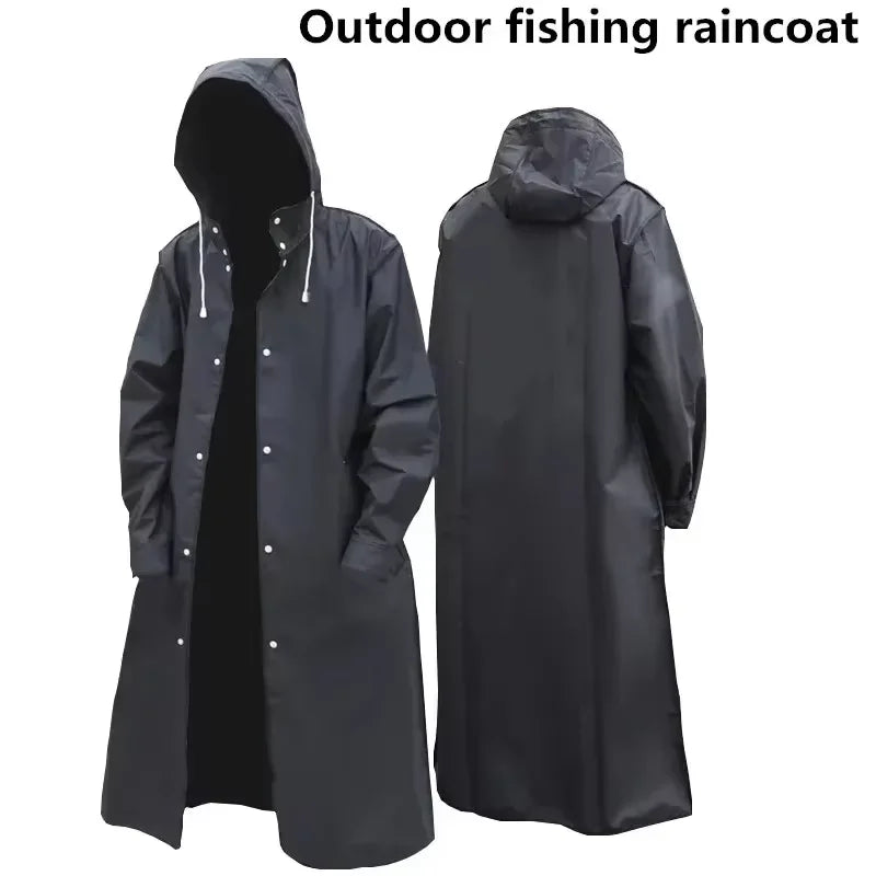 Full-Length Hooded Raincoat for Men & Women, Water-Resistant Outdoor Jacket for Hiking Fishing Travel | Lonoma