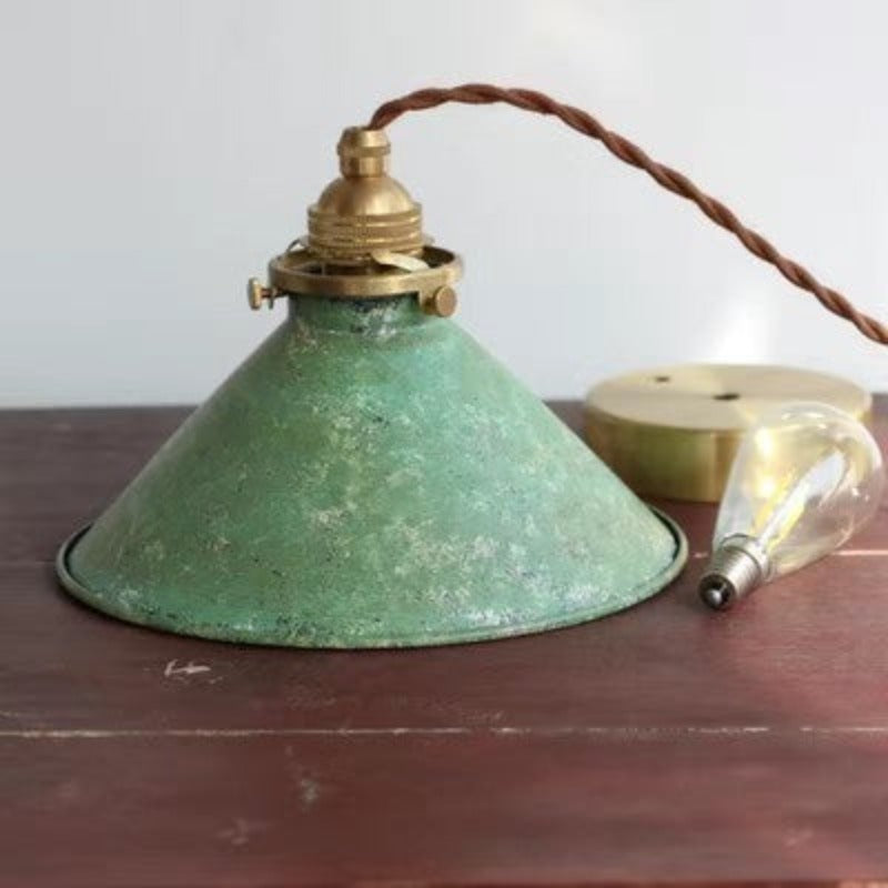 Metal Cone Hanging Ceiling Fixture Hardwired Single Light Adjustable Drop E14 Socket for Kitchen Dining Room | Lonoma