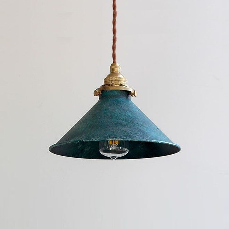 Metal Cone Hanging Ceiling Fixture Hardwired Single Light Adjustable Drop E14 Socket for Kitchen Dining Room | Lonoma