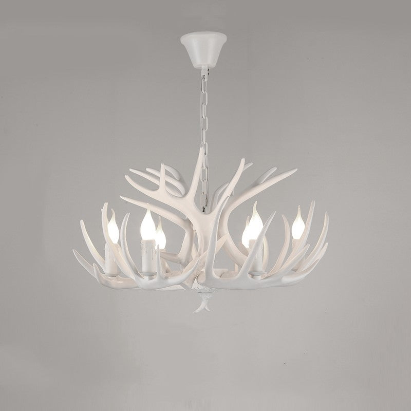 Antler Chandelier Resin Fixture Metal Frame Traditional Style Pendant 6 8 10 Light Options Adjustable Chain Candelabra Base E12 for Dining | Lonoma