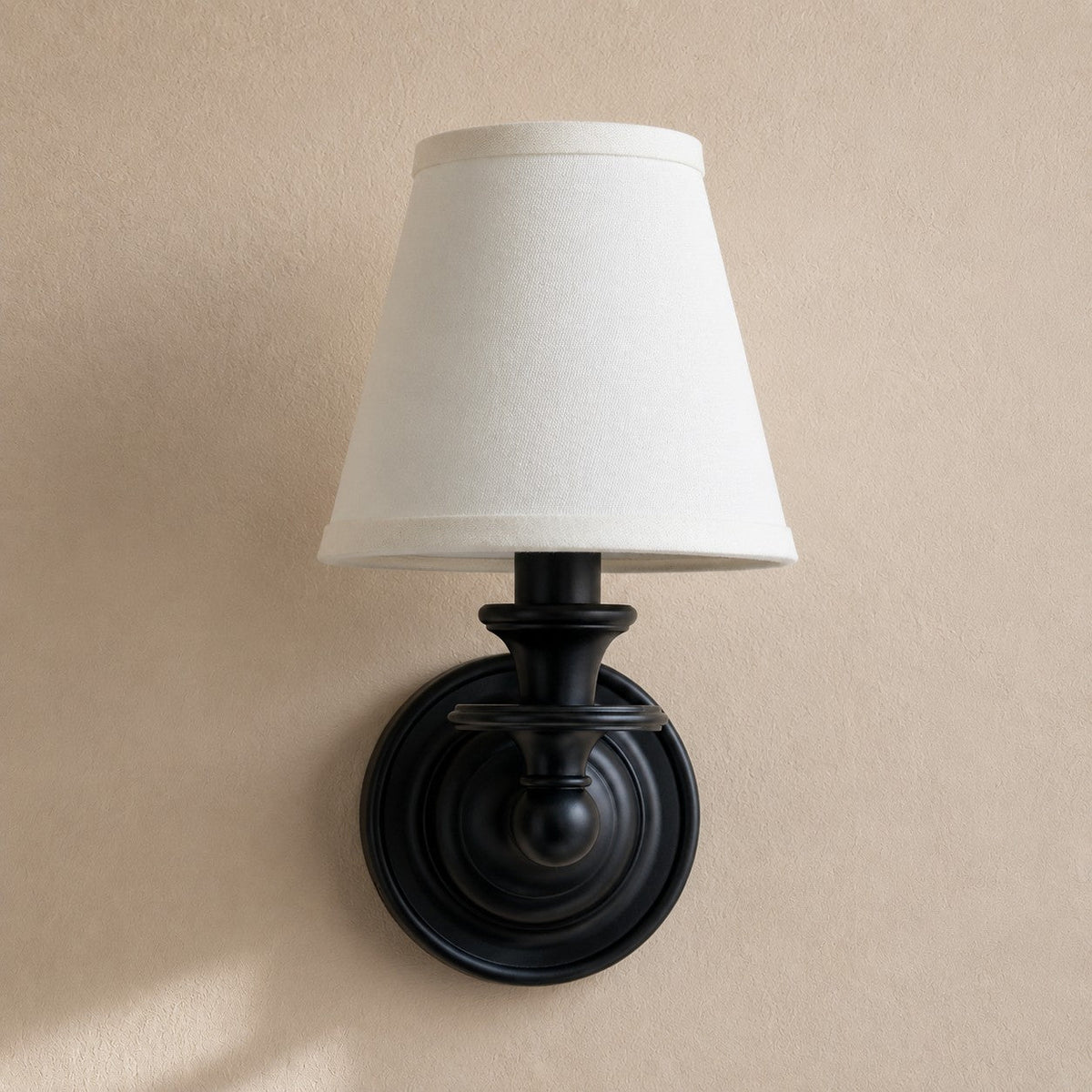 Adjustable Reading Wall Sconce with Fabric Shade & Gooseneck Arm – Wrought Iron Light for Bedroom, Living Room & Hallway | Lonoma
