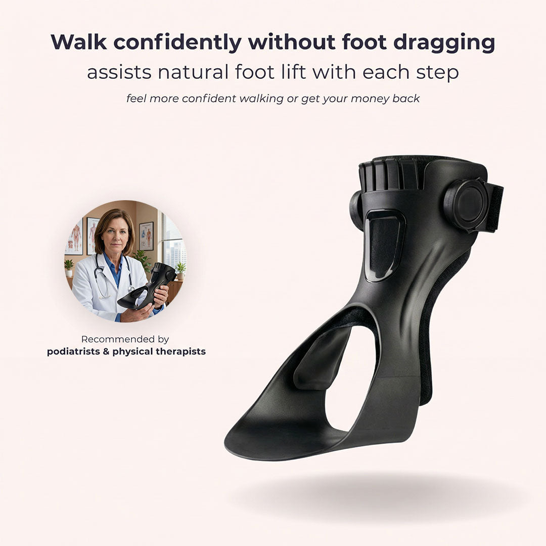 Adjustable Foot Drop Support Brace for Toe Lift & Stable Walking with Ankle Weakness Dorsiflexion Splint | Lonoma