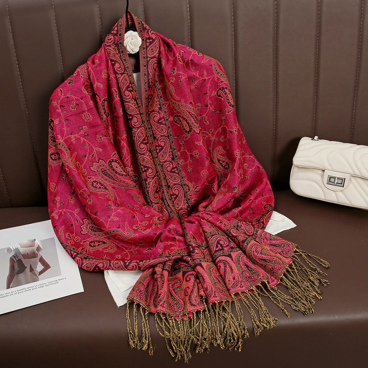 Soft Cashmere-Feel Scarf for Women – Warm Oversized Pashmina Wrap Shawl for Fall Winter Layering | Lonoma