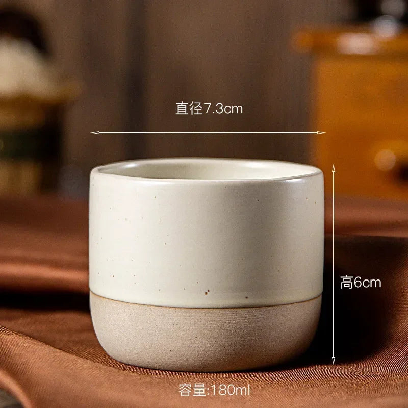 Handmade Japanese Stoneware Coffee Cup, Wabi-Sabi Ceramic Espresso & Tea Mug, Rustic Glazed Small Cup for Latte, Cortado | Lonoma