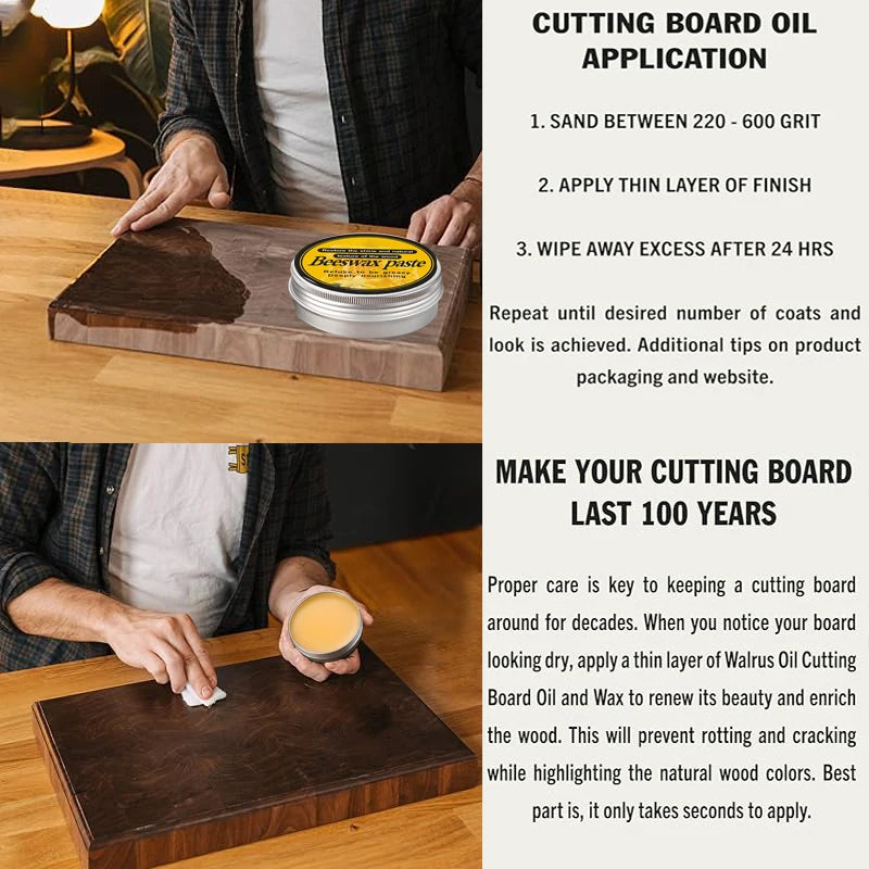 Wood Conditioner Oil for Butcher Blocks & Cutting Boards - Food-Safe Mineral Oil Treatment Prevents Cracking & Drying | Lonoma