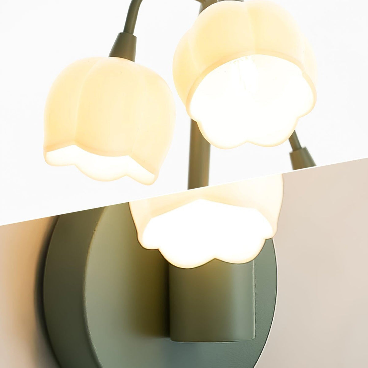 Botanical Orchid Wall Sconce with Leaf Detail for Bedroom, Hallway, Bathroom – Metal & Polycarbonate Indoor Light | Lonoma