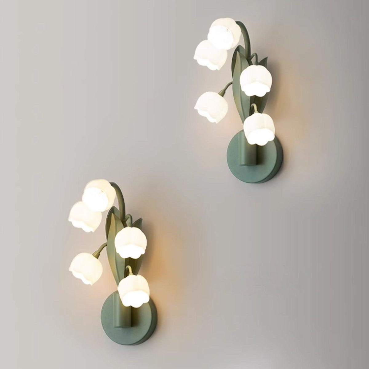 Botanical Orchid Wall Sconce with Leaf Detail for Bedroom, Hallway, Bathroom – Metal & Polycarbonate Indoor Light | Lonoma