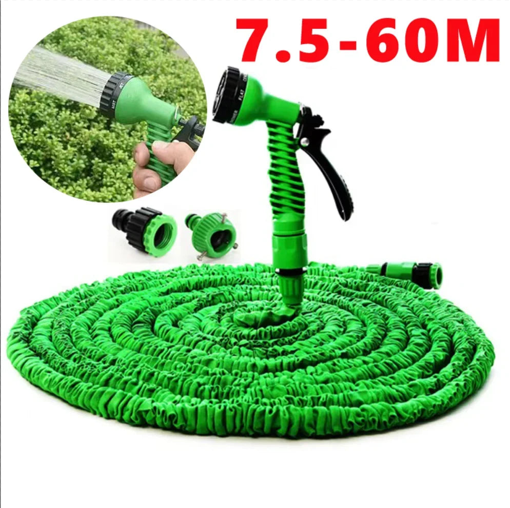 Expandable Garden Hose 25-200 ft with 7-Function Spray Nozzle, Lightweight Retractable Water Hose for Lawn, Patio, Car Wash & Pet Bath | Lonoma