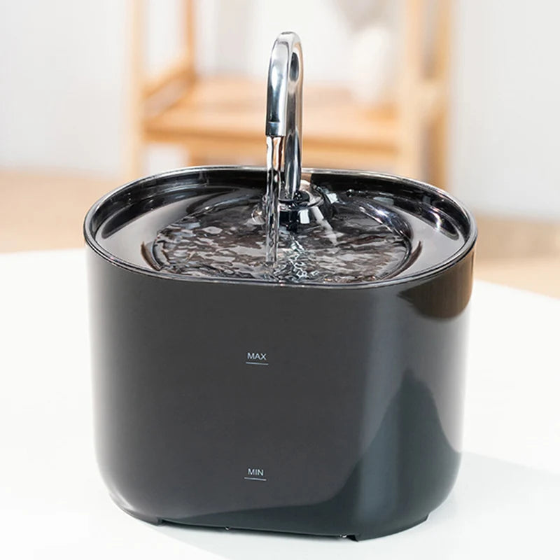 Automatic Pet Water Fountain with Stainless Steel Faucet for Cats and Dogs 2.2L Capacity Quiet Pump | Lonoma