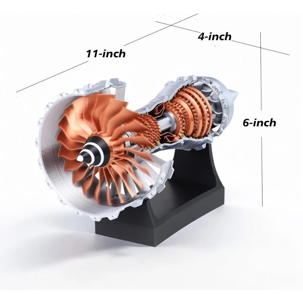 Jet Engine Model Replica 11 Inch Turbofan Display Desk Decor Aviation Gift for Office Studio Living Room Airplane Enthusiast | Lonoma