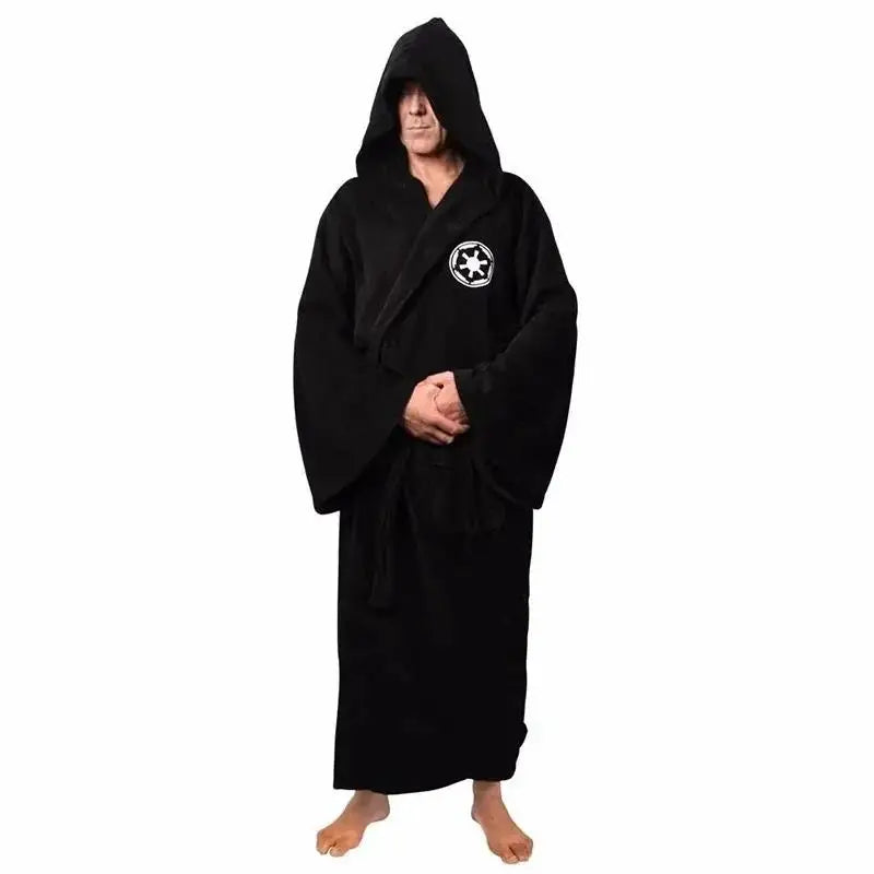 Hooded Flannel Bathrobe for Men - Thick Plush Winter Robe with Pockets - Soft Fleece Loungewear for Relaxing at Home | Lonoma