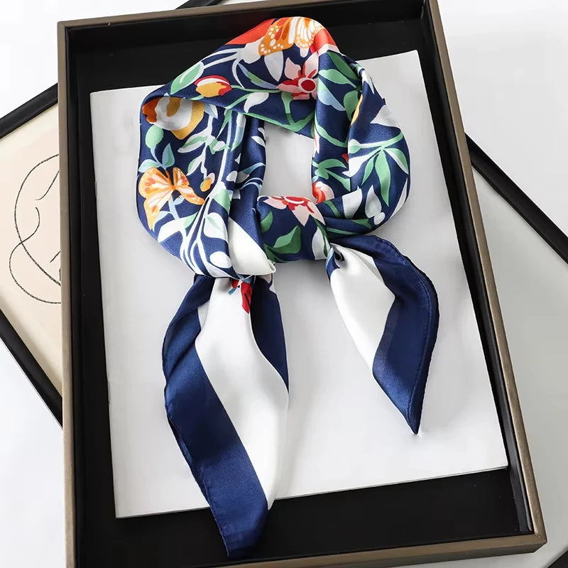 Square Satin Scarf for Women Hair Wrap Neck Scarf Headband Versatile Fashion Accessory Lightweight Printed Bandana | Lonoma
