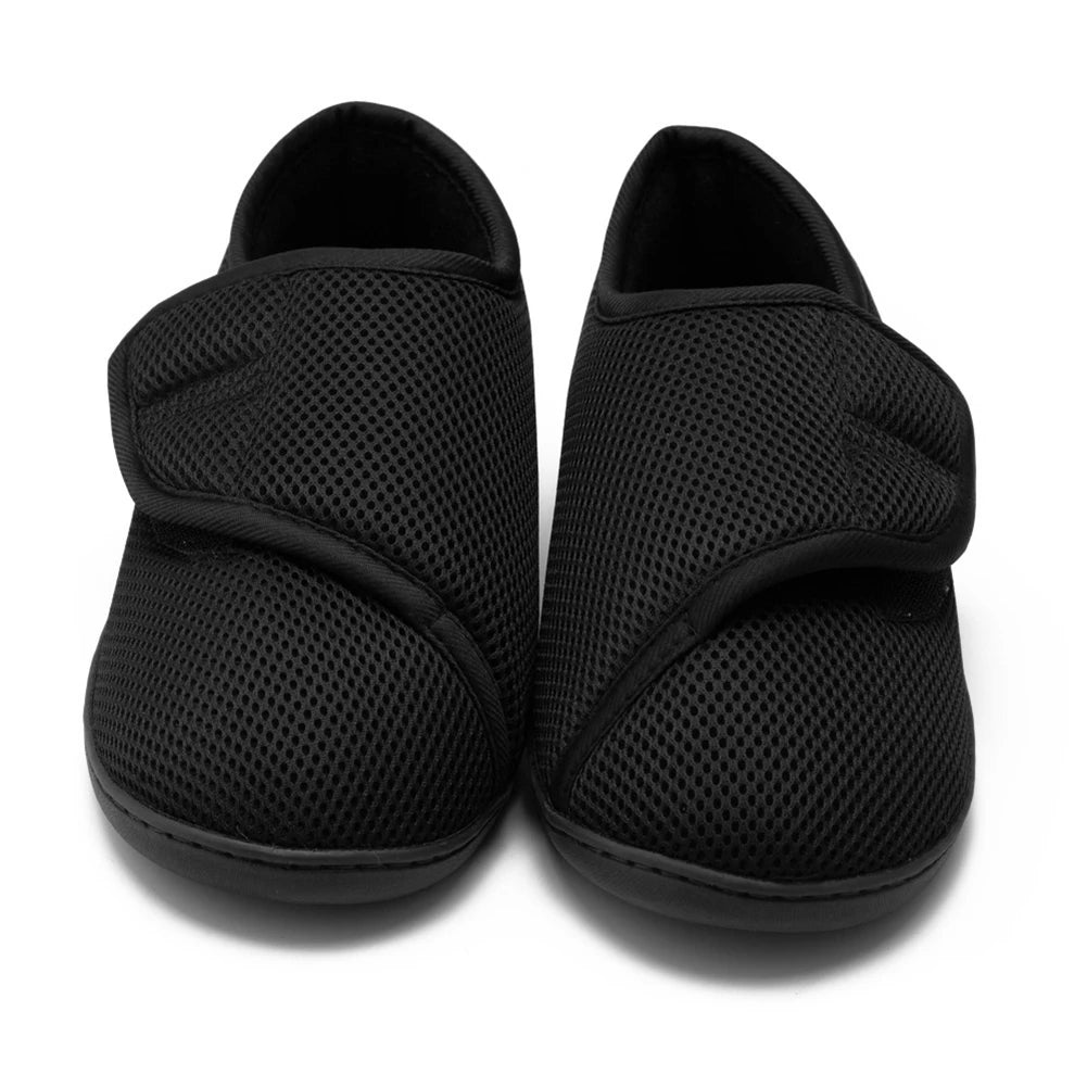 Adjustable Hook-and-Loop Sneakers for Swollen Feet with Plush Lining | Extra-Wide Orthopedic Slip-On Shoes for Edema Relief | Breathable | Lonoma