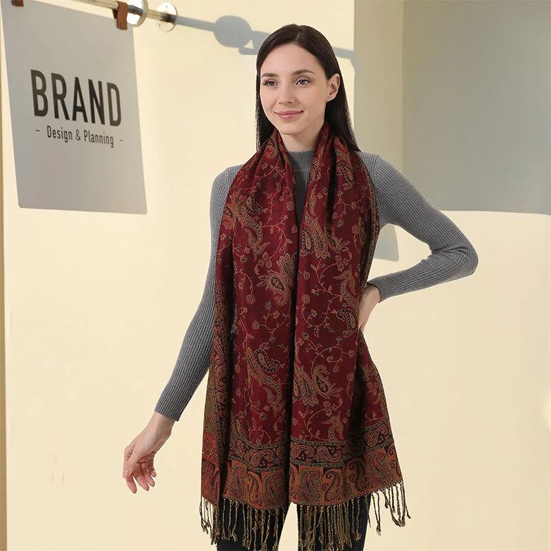 Soft Cashmere-Feel Scarf for Women – Warm Oversized Pashmina Wrap Shawl for Fall Winter Layering | Lonoma