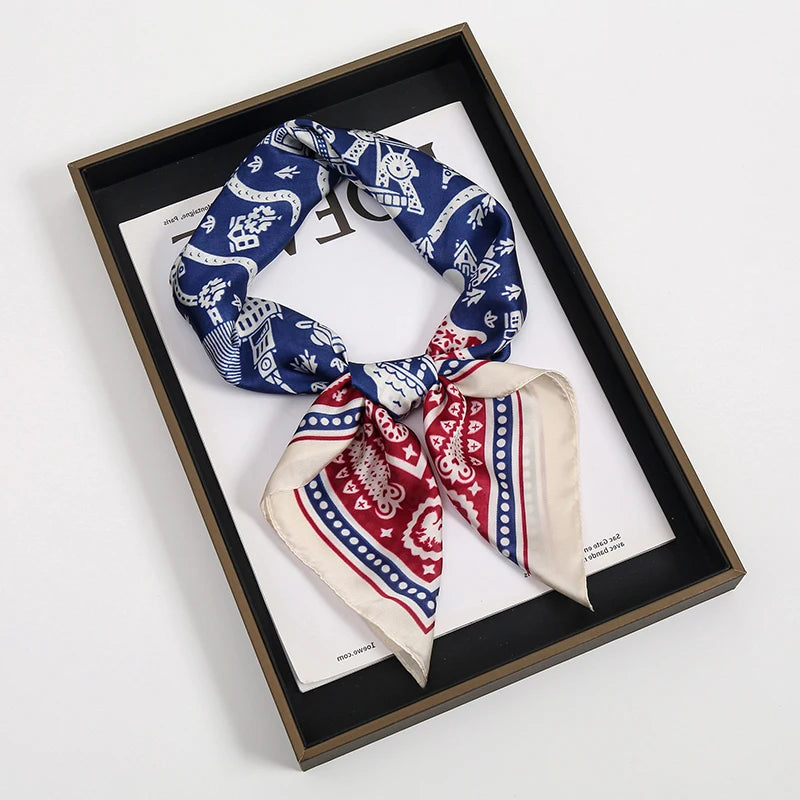 Square Satin Scarf for Women Hair Wrap Neck Scarf Headband Versatile Fashion Accessory Lightweight Printed Bandana | Lonoma