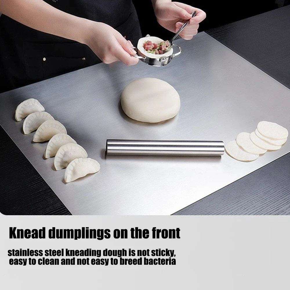 Stainless Steel Cutting Board 23.6 × 15.7 Inches Double-Sided Prep Surface for Meat Vegetables Fruit Chopping Kitchen Countertop | Lonoma