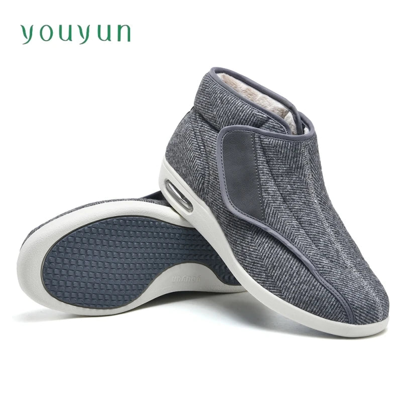 Extra-Wide Orthopedic Walking Shoes for Seniors – Hook-and-Loop Adjustable Winter Boots with Cushioned Support | Lonoma