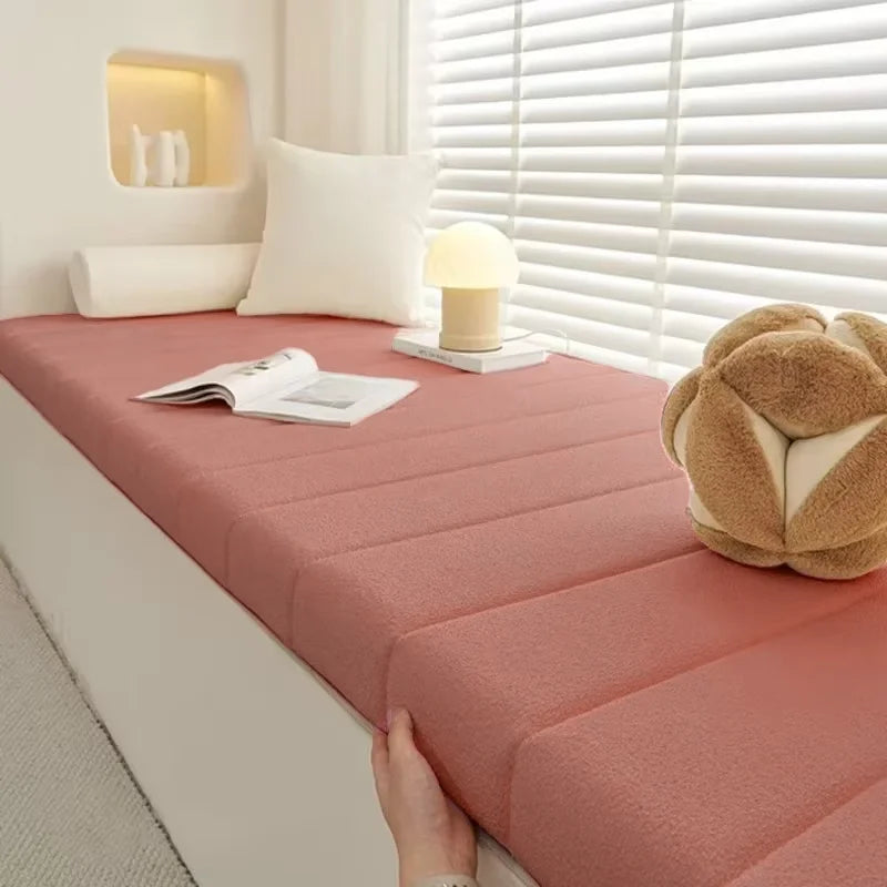 Plush Velvet Bench Cushion Pad with Non-Slip Base for Bay Window Seat, Patio Seating, Indoor & Outdoor Use | Lonoma