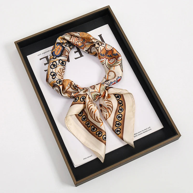 Square Satin Scarf for Women Hair Wrap Neck Scarf Headband Versatile Fashion Accessory Lightweight Printed Bandana | Lonoma