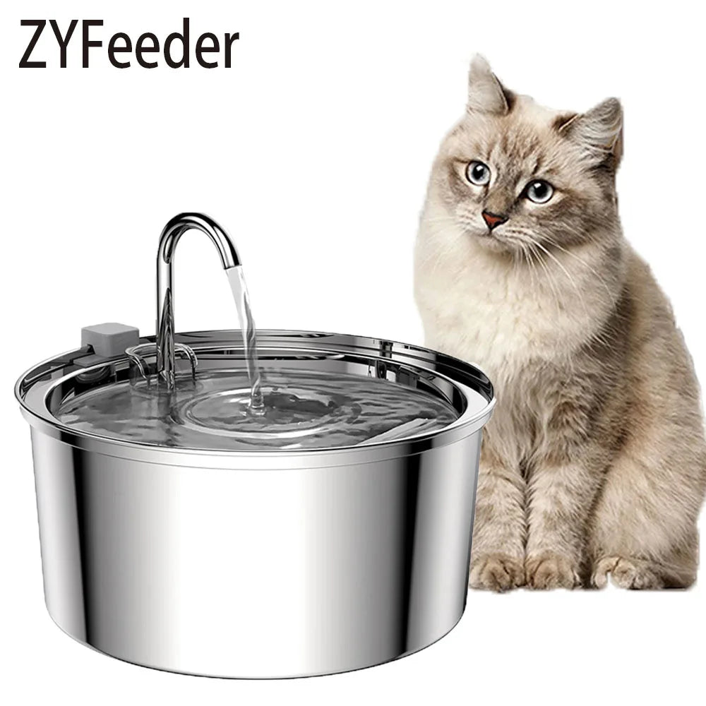 USB Pet Hydration Station Stainless Steel 3L Circulating Bowl for Cats and Dogs with Dual Filters Silent Pump for Multi-Pet Homes | Lonoma