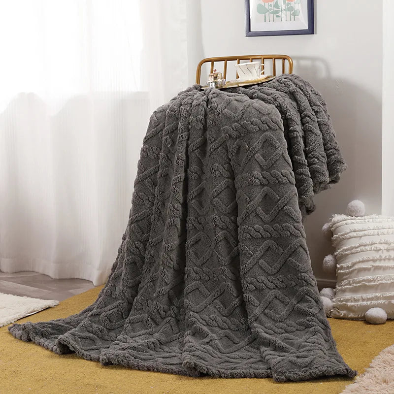 Soft Flannel Throw Blanket Cozy Warm Fleece for Couch Bed Travel Lightweight Solid Color Home Accent | Lonoma