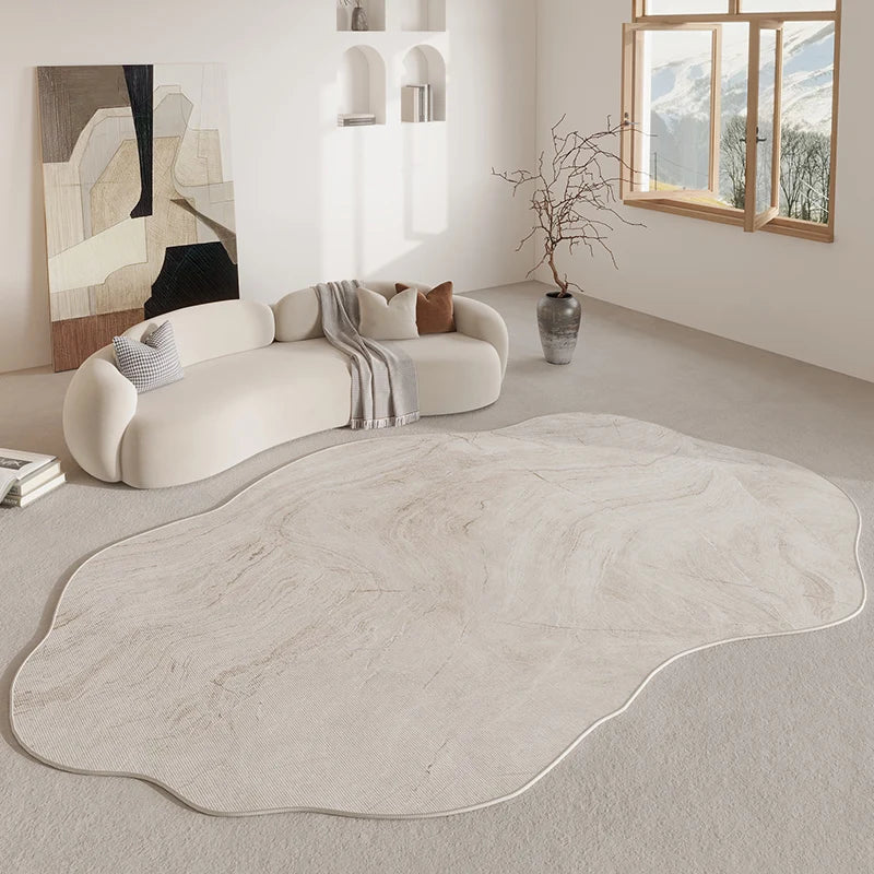 Plush Curved Area Rug Non-Slip Polyester Floor Mat Contemporary Abstract Geometric Shape for Bedrooms Hallways Entryways | Lonoma