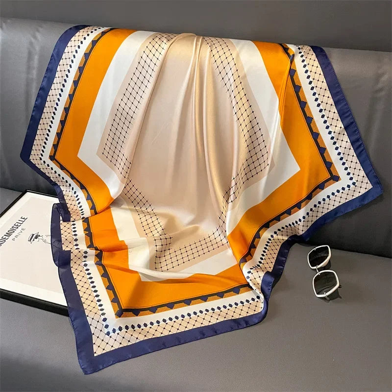 Square Satin Scarf 27.5 Inch Equestrian Print Headwrap Neck Tie Hairband for Women Four Season Versatile Accessory | Lonoma