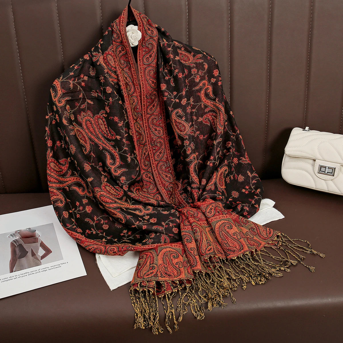 Soft Cashmere-Feel Scarf for Women – Warm Oversized Pashmina Wrap Shawl for Fall Winter Layering | Lonoma