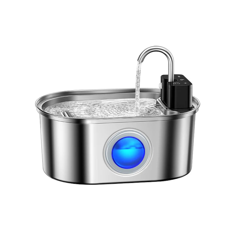 Rechargeable Stainless Steel Pet Water Fountain with Motion Sensor for Cats and Dogs 108 fl oz Capacity | Lonoma