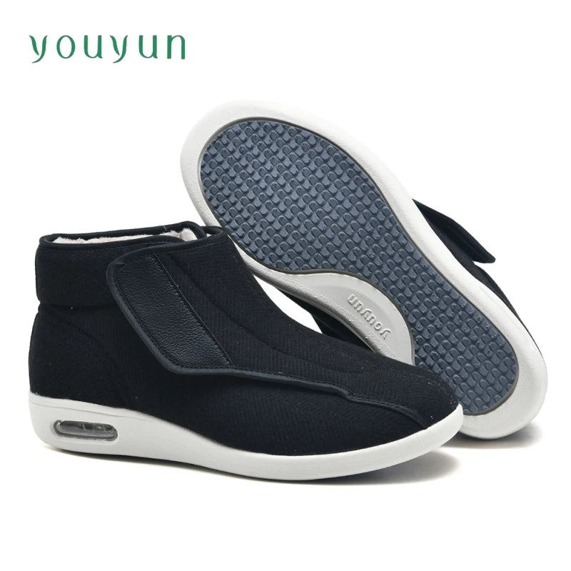 Extra-Wide Orthopedic Walking Shoes for Seniors – Hook-and-Loop Adjustable Winter Boots with Cushioned Support | Lonoma