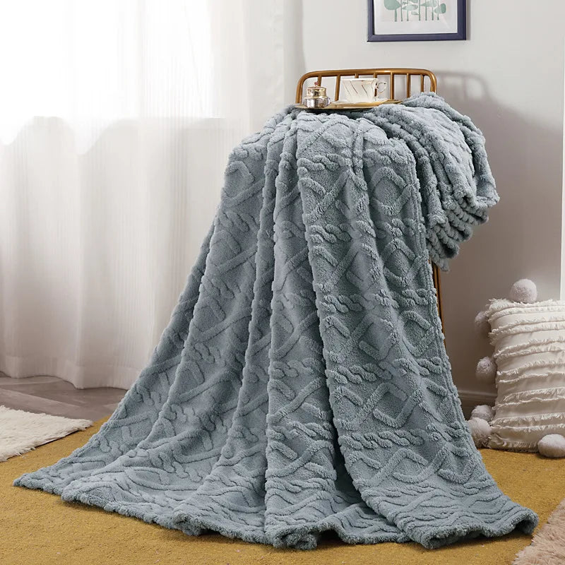 Soft Flannel Throw Blanket Cozy Warm Fleece for Couch Bed Travel Lightweight Solid Color Home Accent | Lonoma