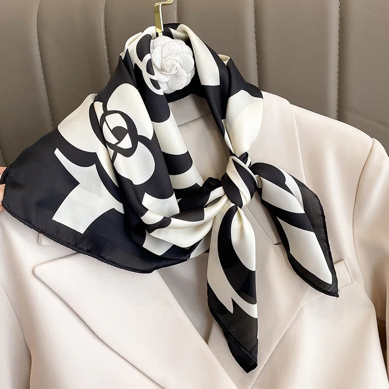 Square Satin Scarf 27.5 Inch Equestrian Print Headwrap Neck Tie Hairband for Women Four Season Versatile Accessory | Lonoma