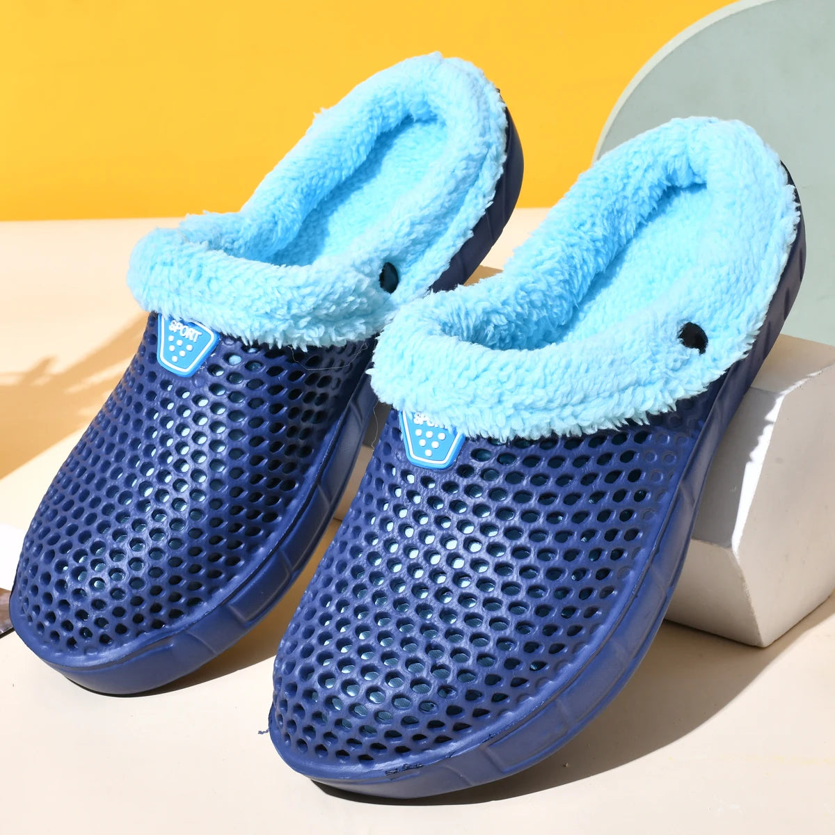 Plush Lined Slip-On Clogs for Men & Women - Warm Fleece Winter House Slippers Indoor Outdoor Mule Shoes for Cold Weather | Lonoma