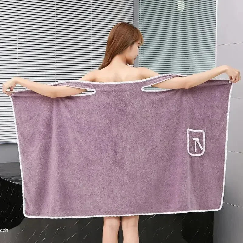 Sauna badjas - Damesbadhanddoeken Meisjes Draagbaar 90*130Cm Sneldrogend Baden Strand Spa Badjassen Wasgoed, Douche- en Gymhanddoek